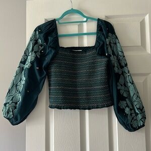Anthropologie Smocked Blouse